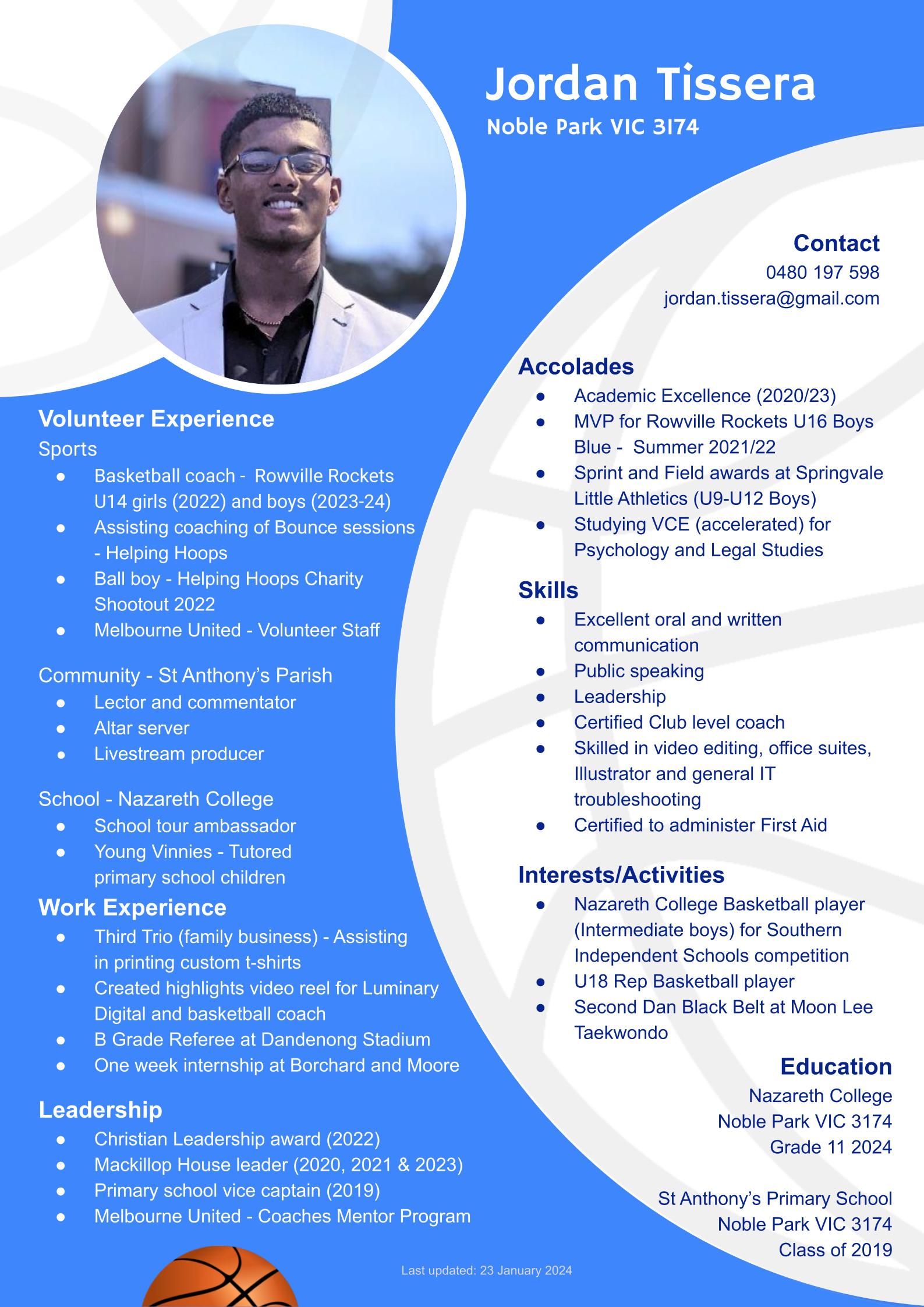 Jordan Tissera's resume